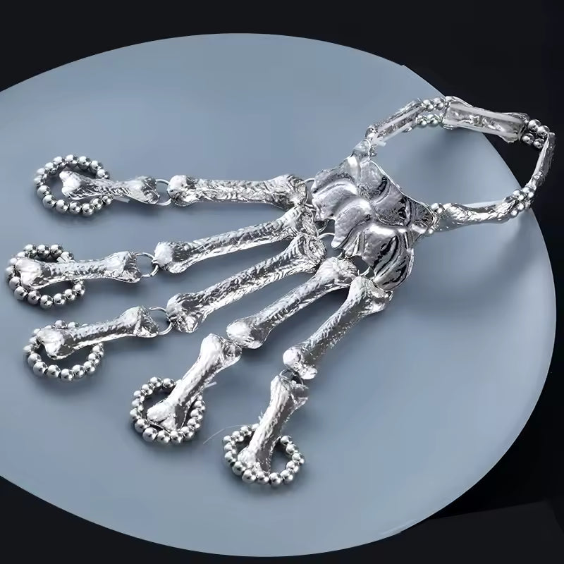Skeleton Emo Silver Glove Rings 1 PC