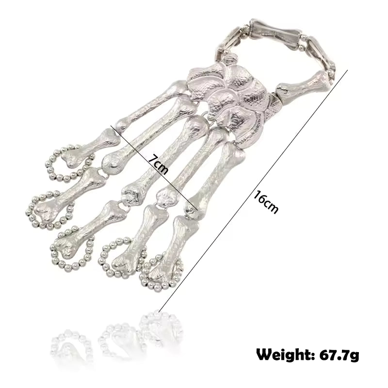 Skeleton Emo Silver Glove Rings 1 PC