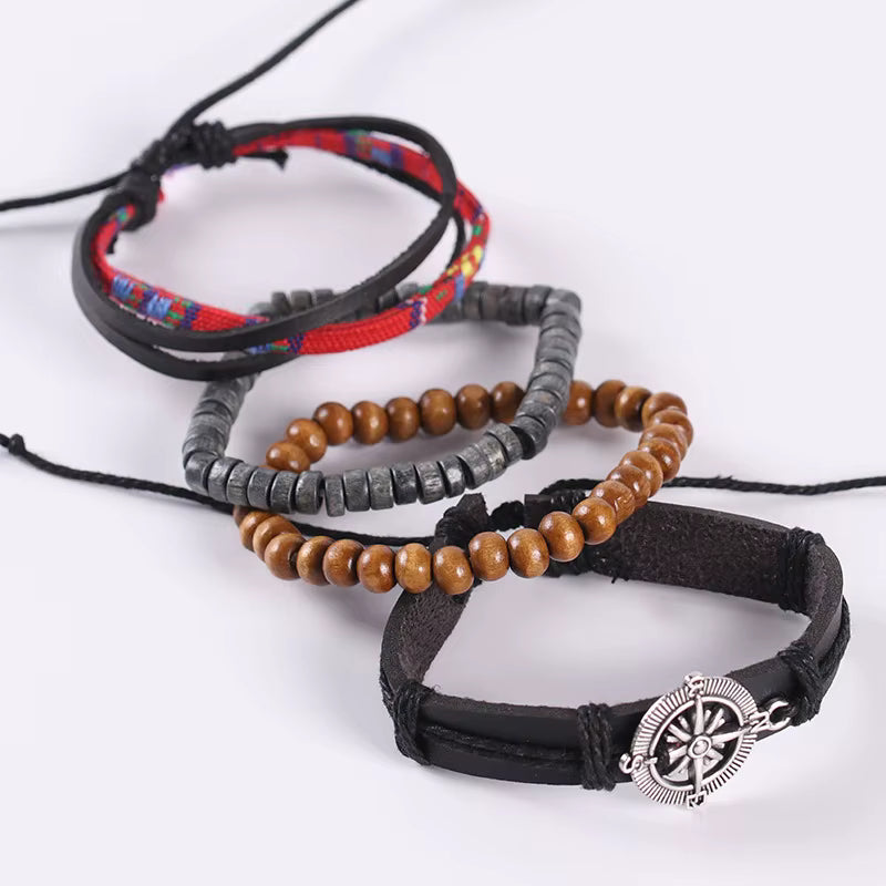 Boho Leather Bracelet Set