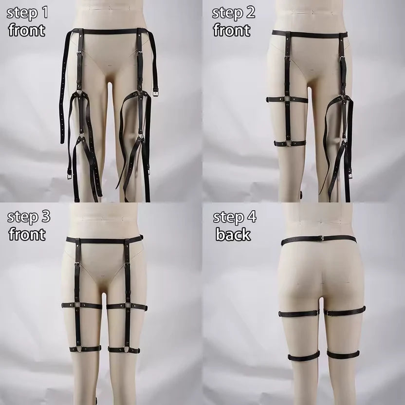 Vegan Leather Leg Harness