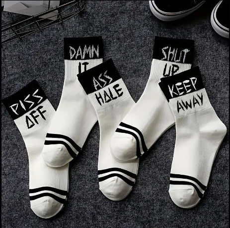 Punk Rock Funny Socks 5pk
