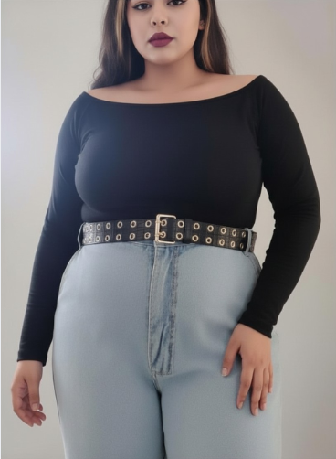 Plus Size Snake Skin Grommet Belt