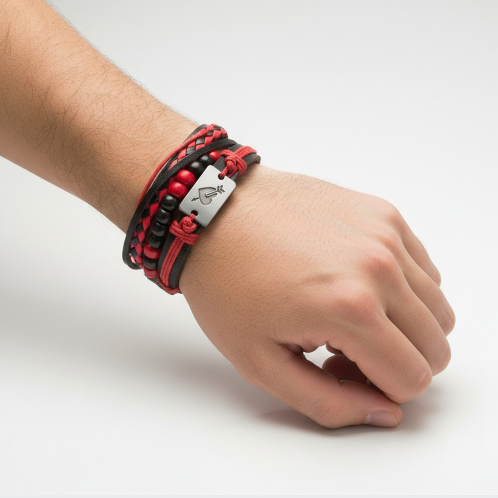 Black and Red Love Bracelet