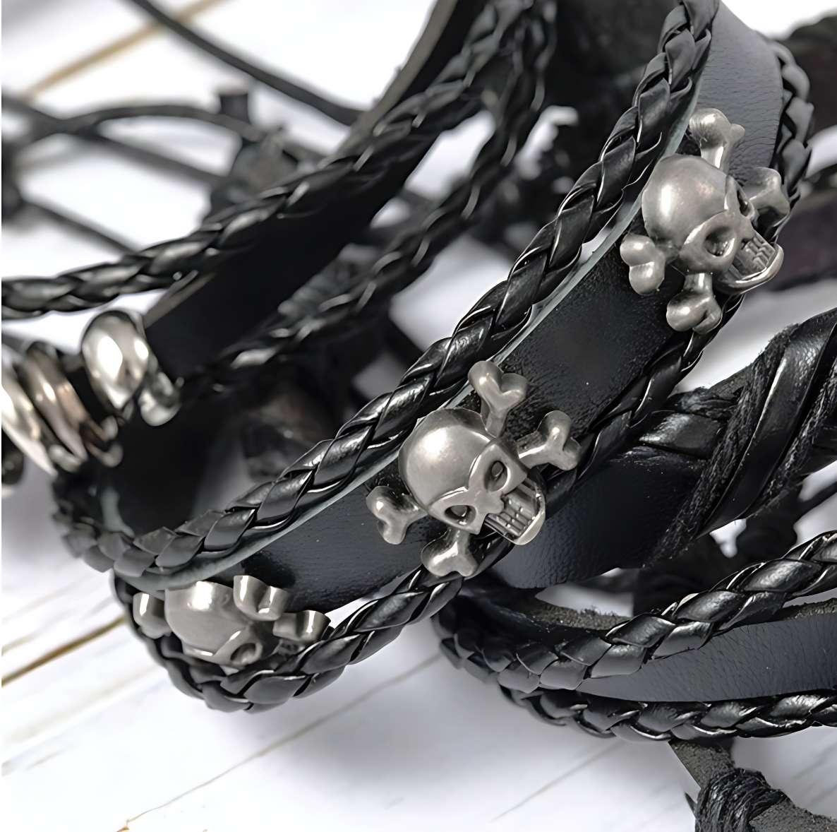 Spiked Punk Bracelet Set
