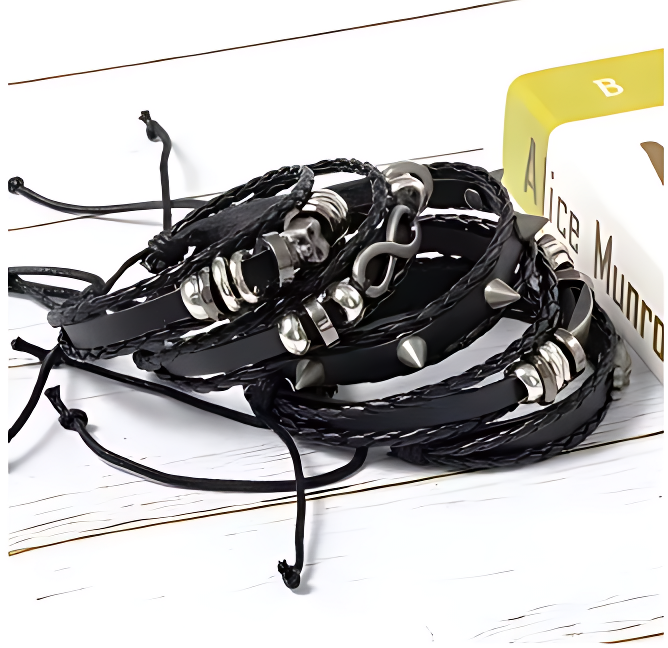 Spiked Punk Bracelet Set