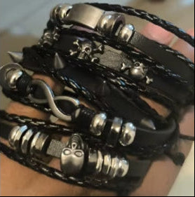 Spiked Punk Bracelet Set