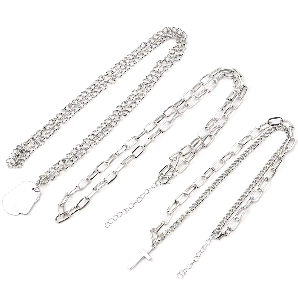Cross 3Pcs Layer Necklace
