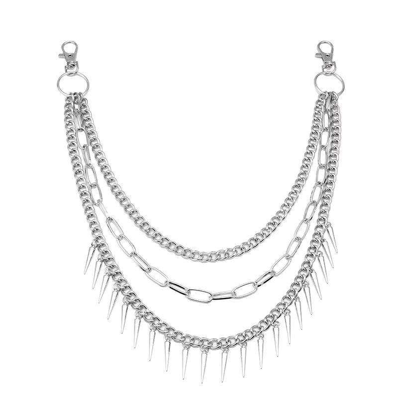 Spike Layered Goth Pants Chain