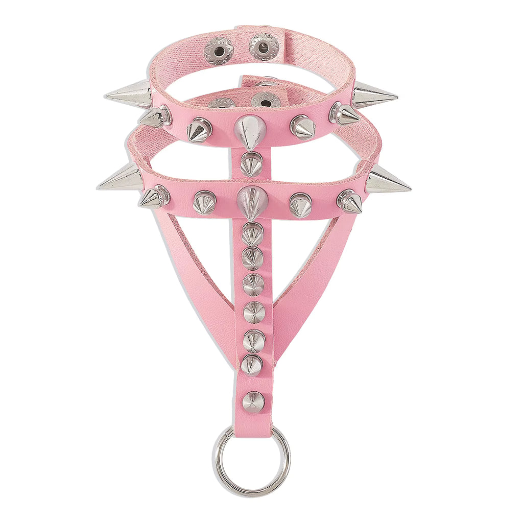 Pink Spiked Emo Bracelet