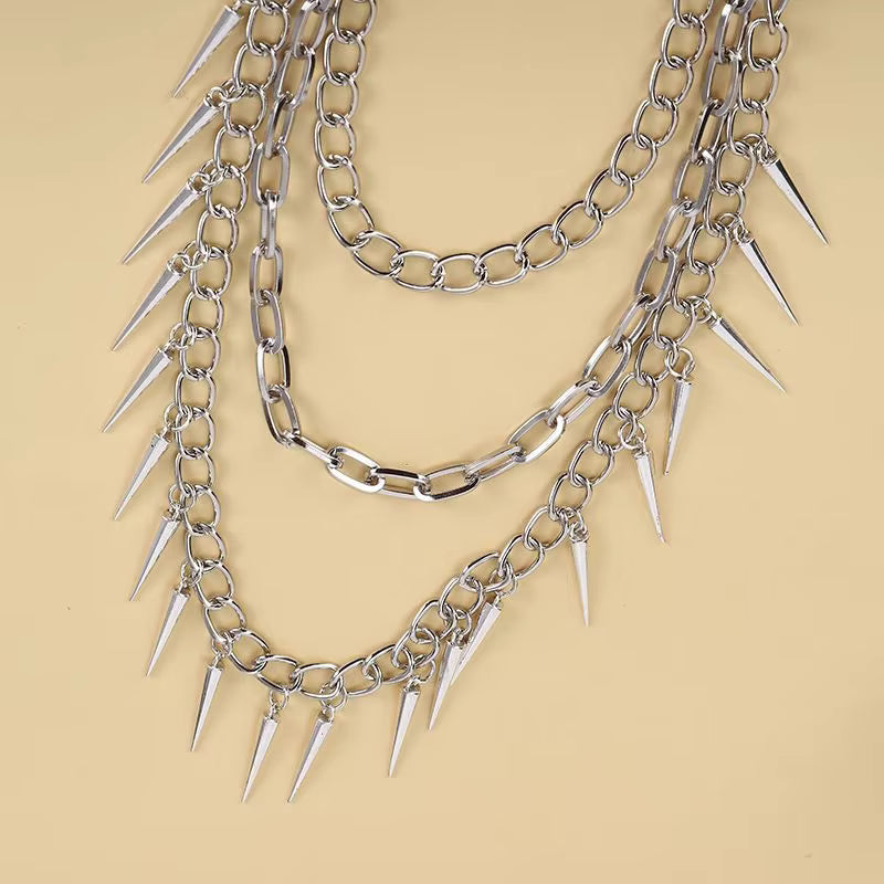 Spike Layered Goth Pants Chain