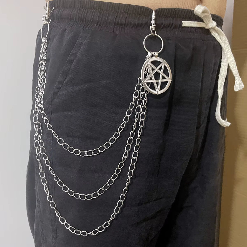 Pentagon Star Astrology KeyChain