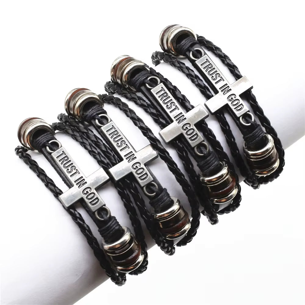 Cross Bible Bracelets 3pc Isaiah 54:17