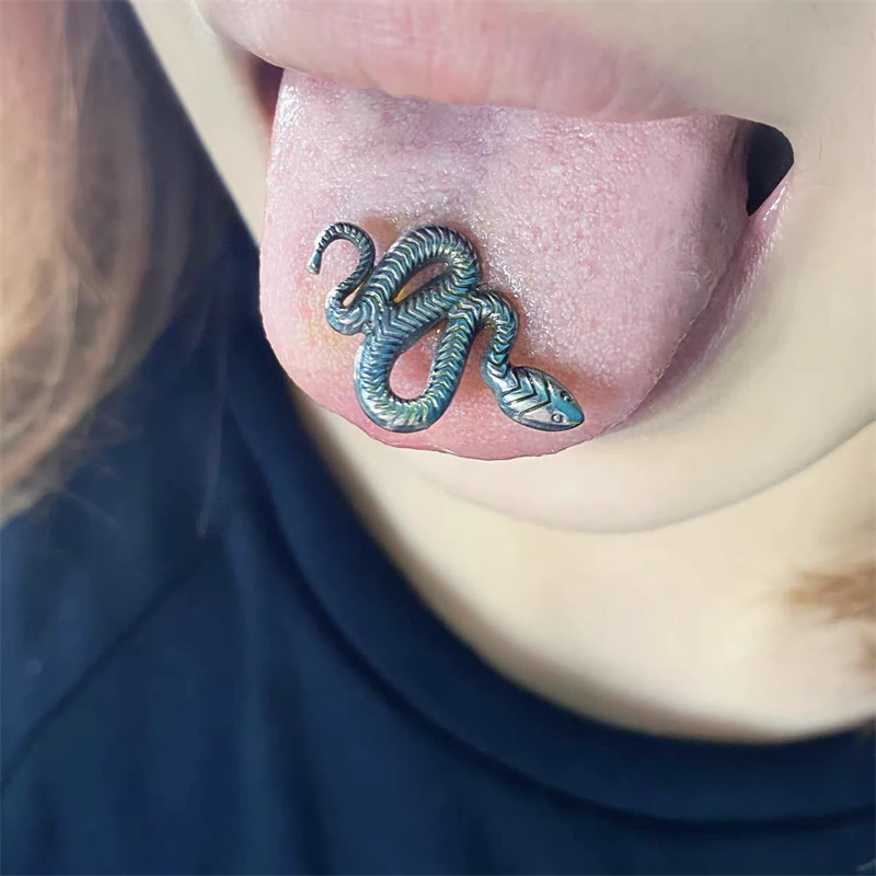 Snake Tongue Ring Stainless Steel