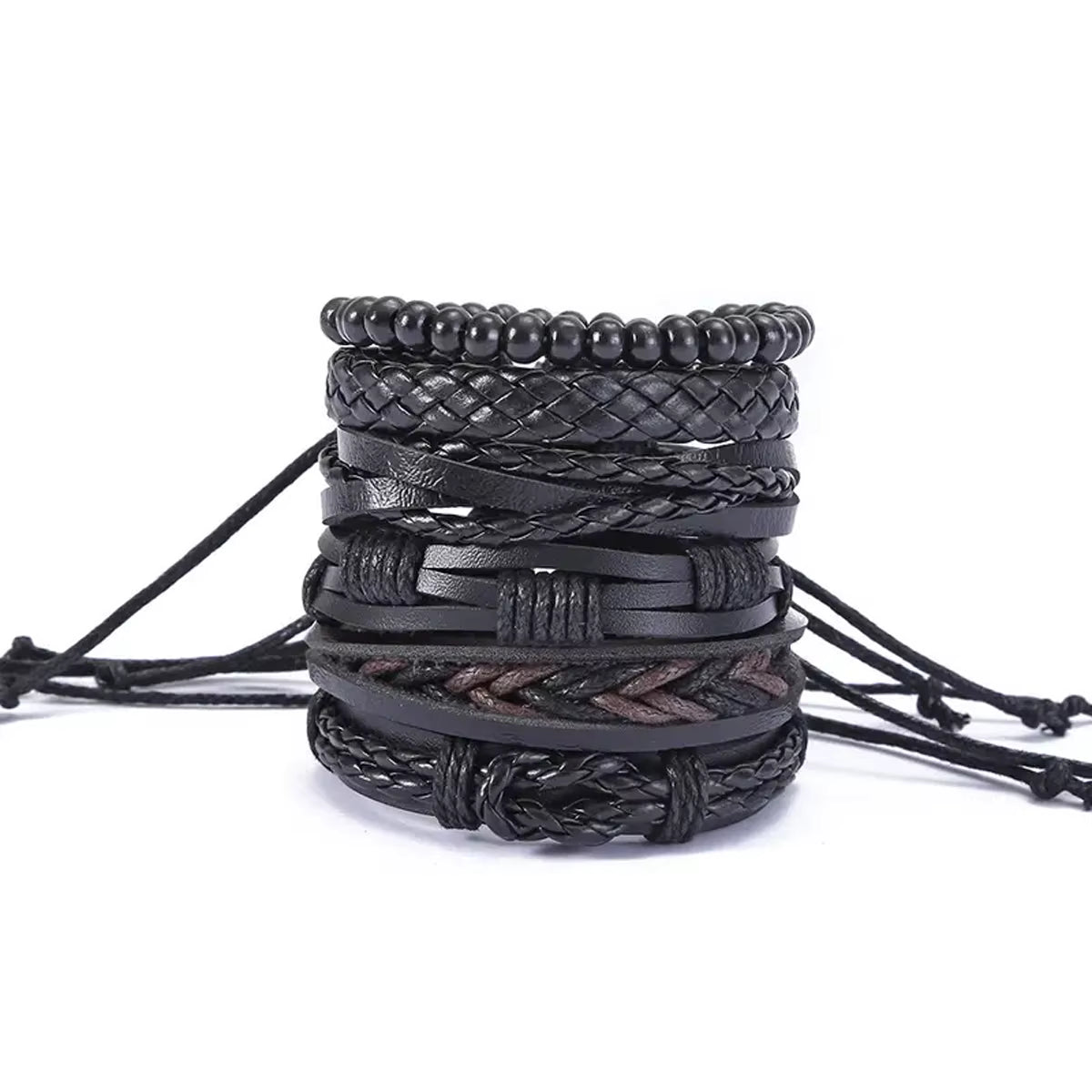 Black Brown Bracelet Set