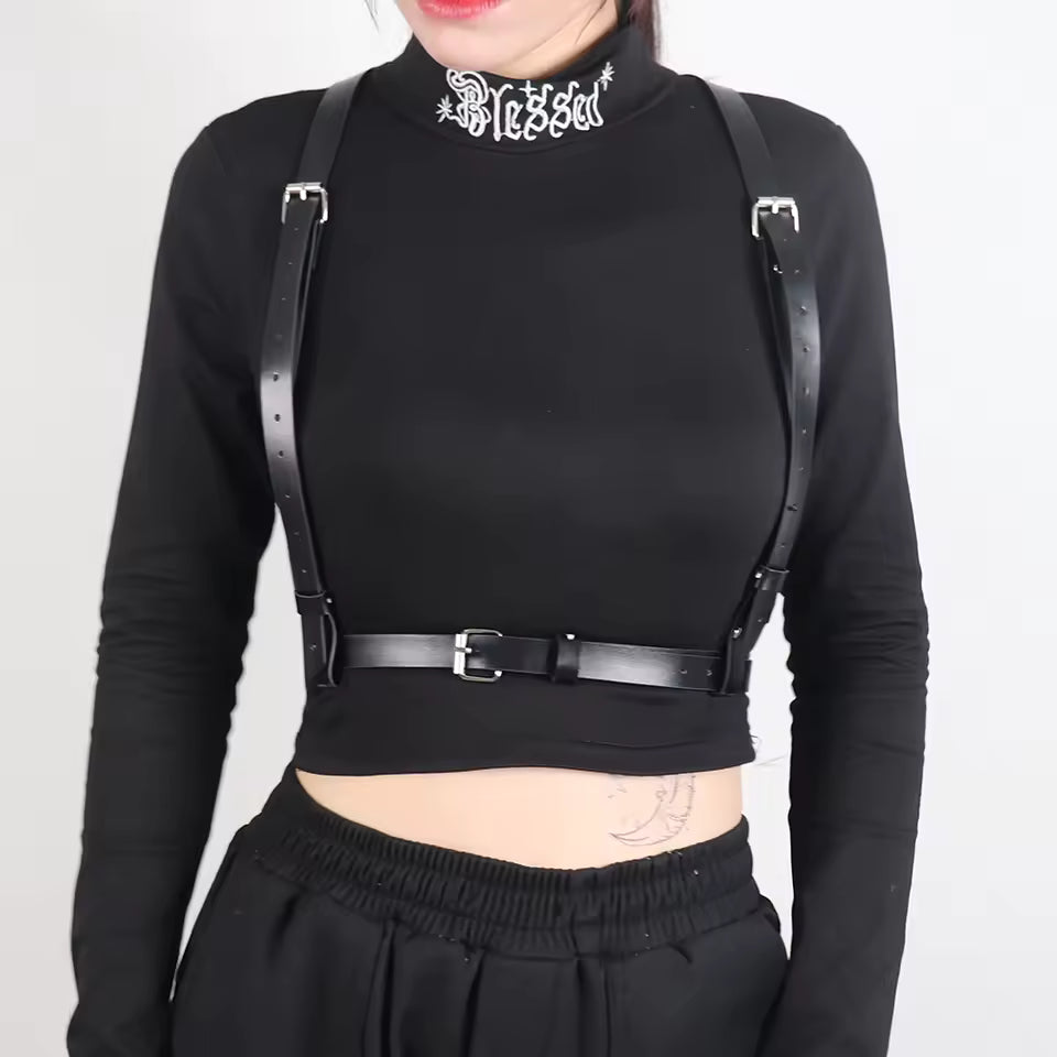 Vegan Leather Suspenders