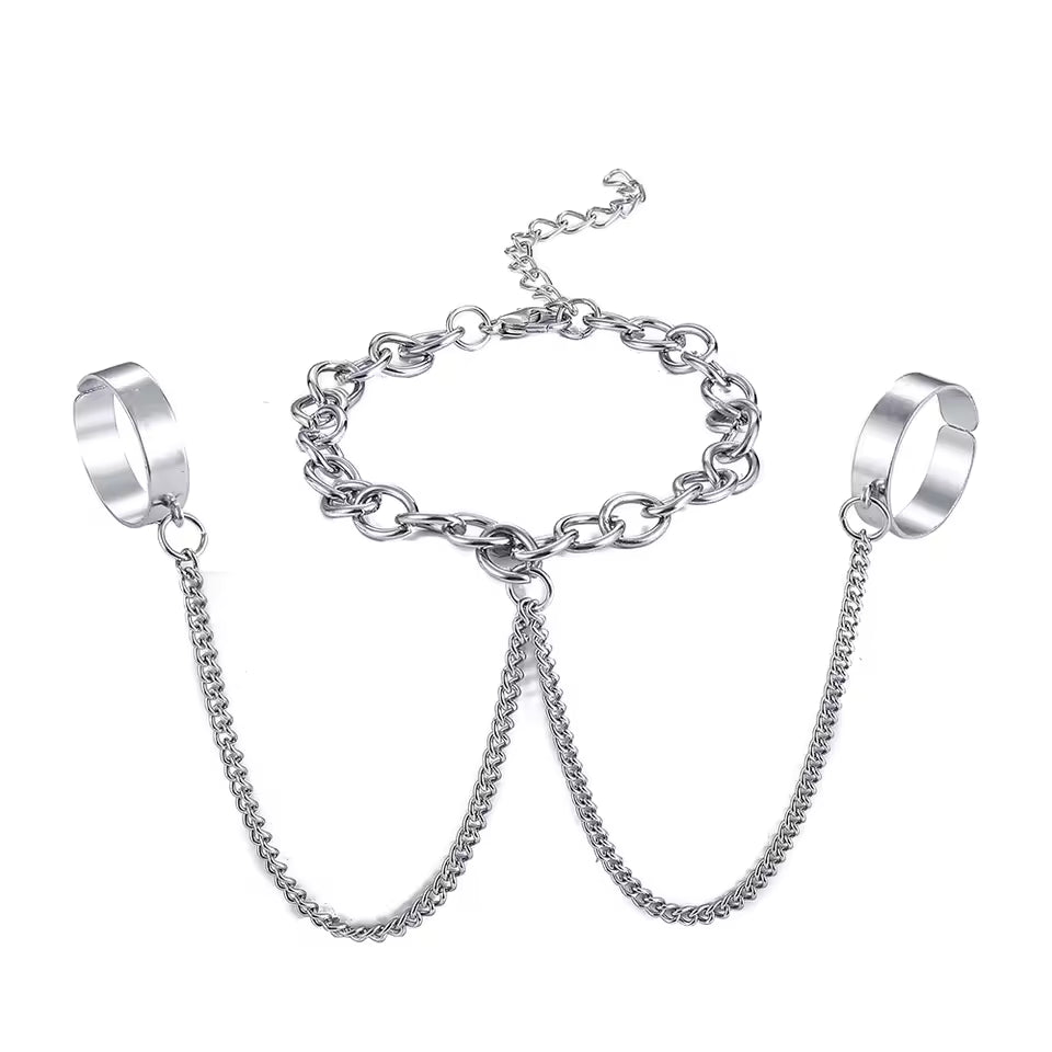 Kurapika Chain Ring Mitten Bracelet
