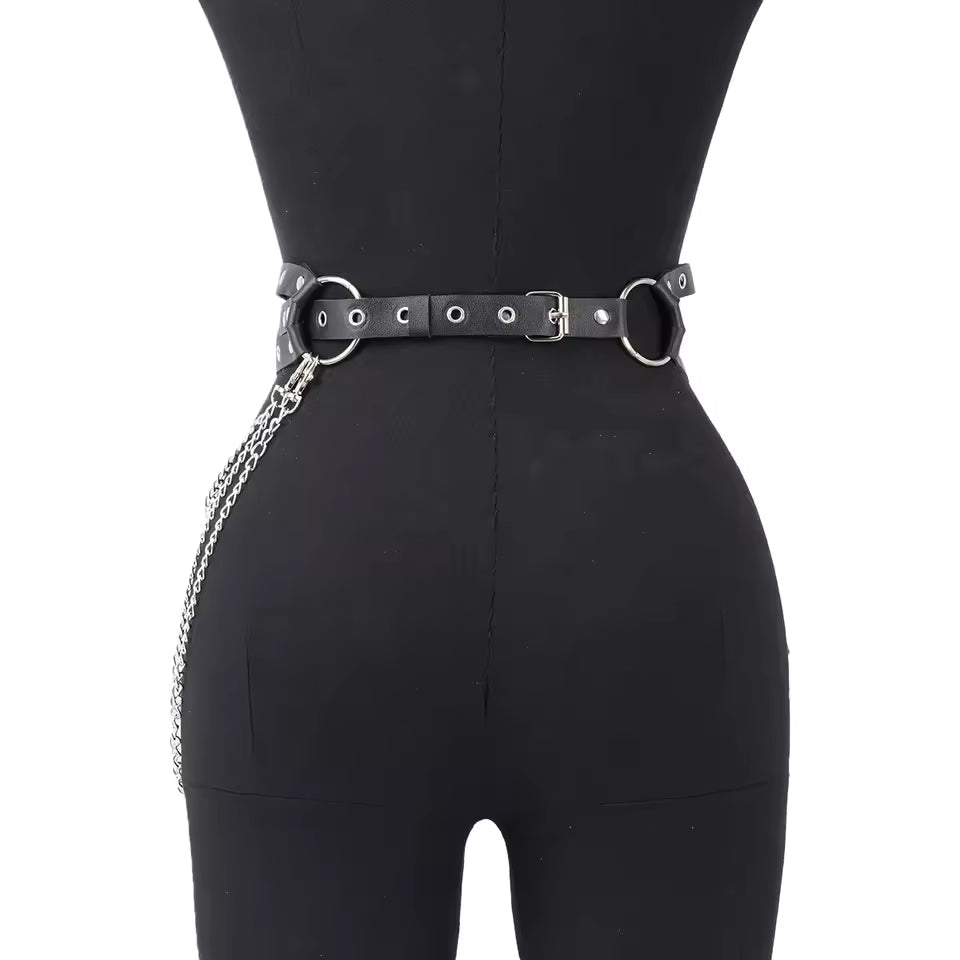 Black O-Ring Chain Belt