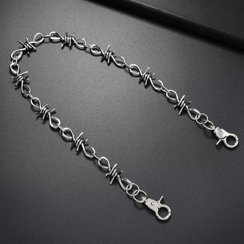 Spiked Barbed Wire Wallet Chain
