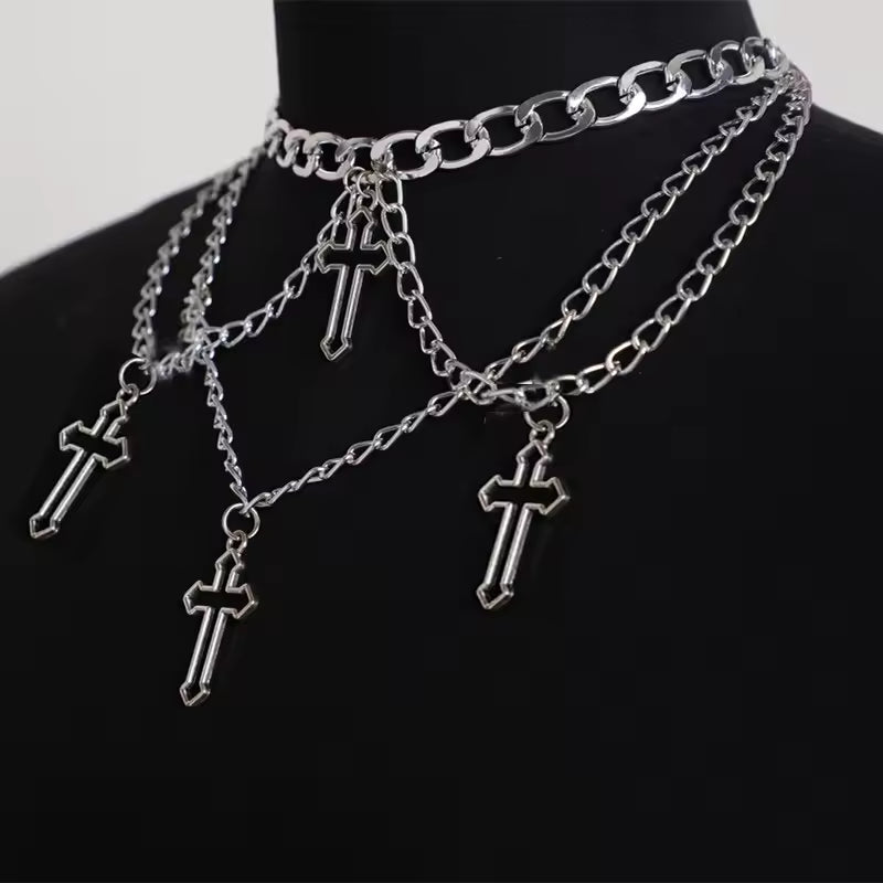 Cross Emo Chain Necklace