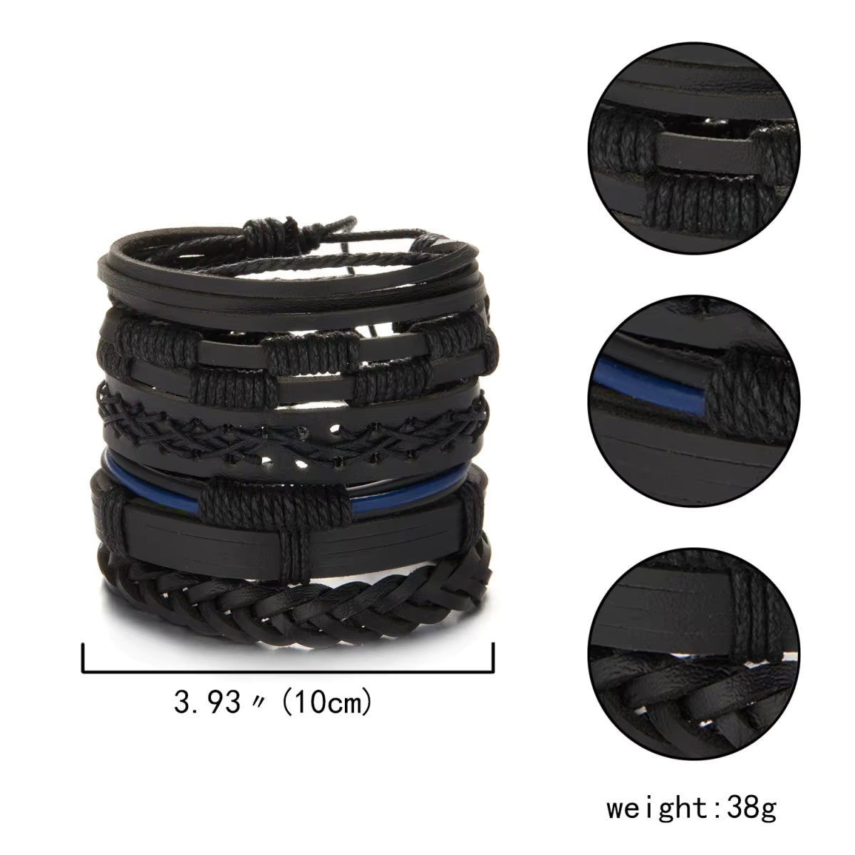 Black Navy-Blue Bracelet Set