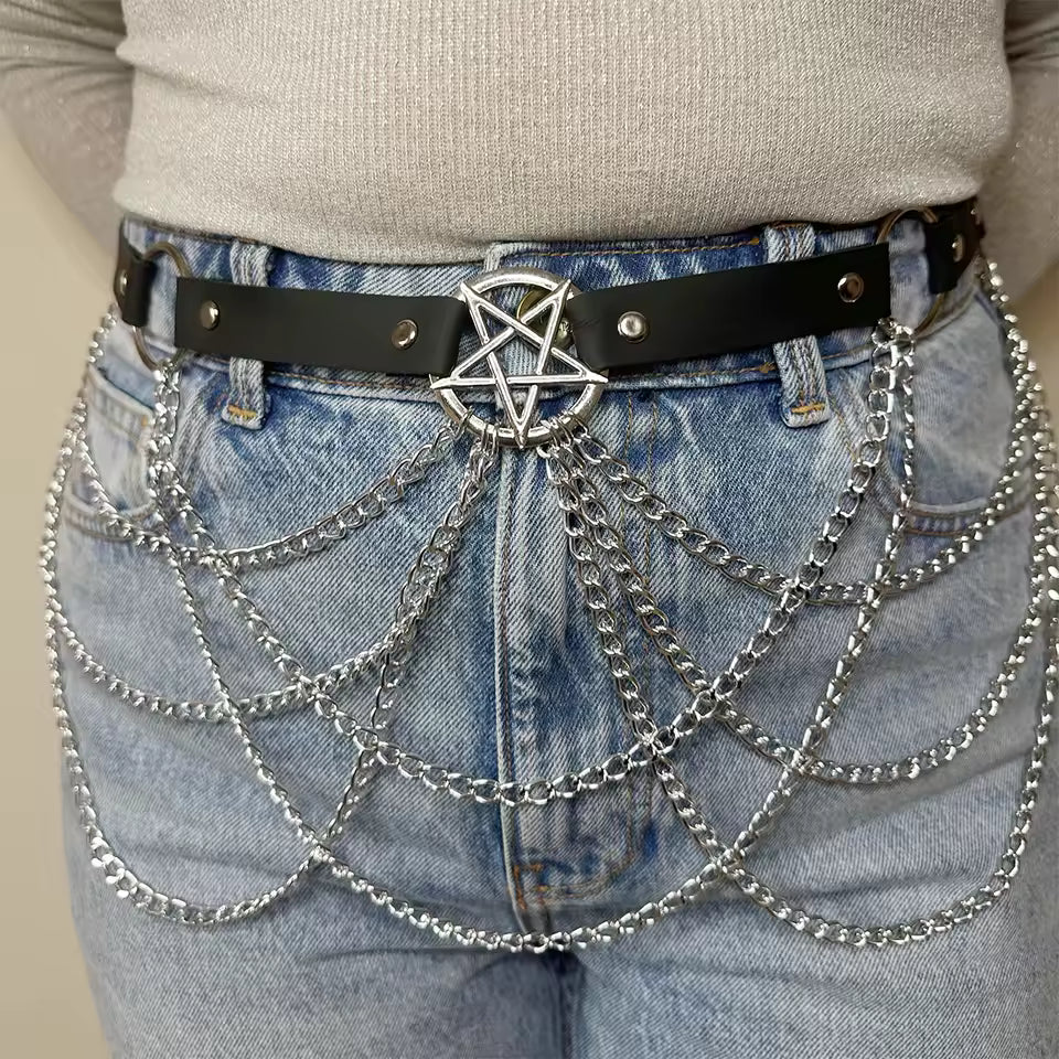 Emo Star Astrology Chain Mail Belt