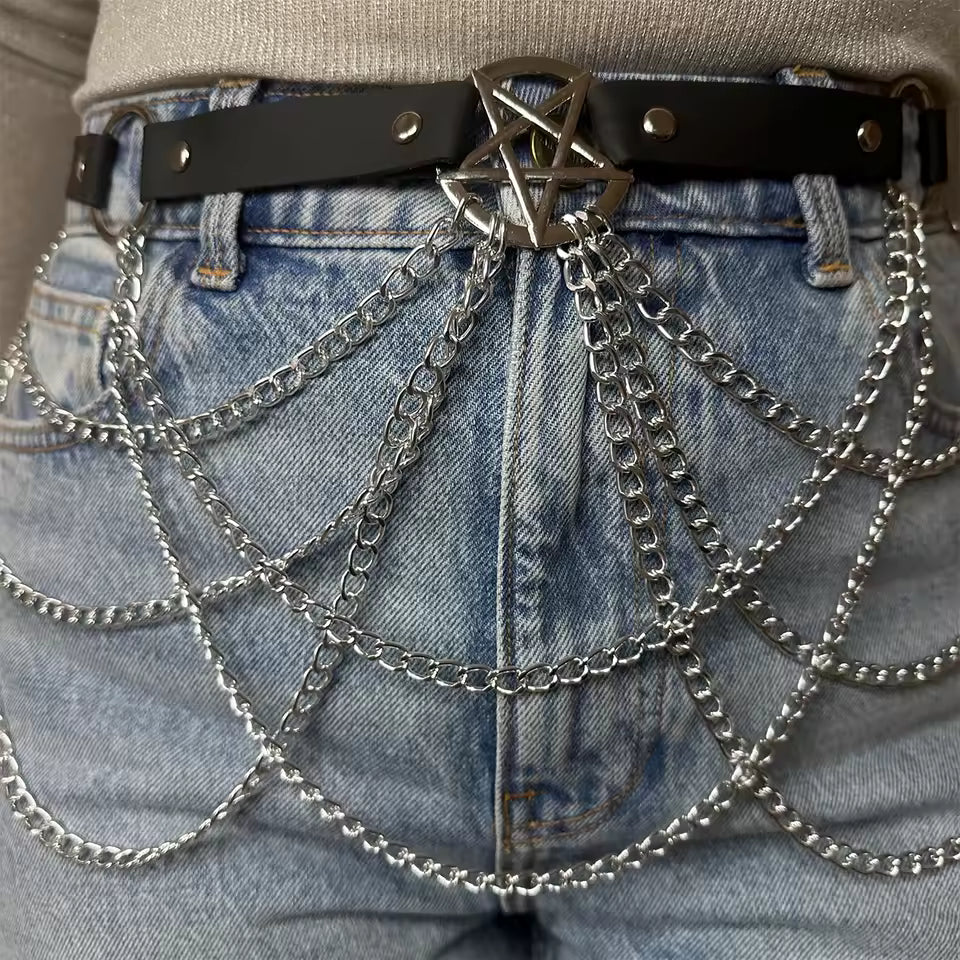 Emo Star Astrology Chain Mail Belt
