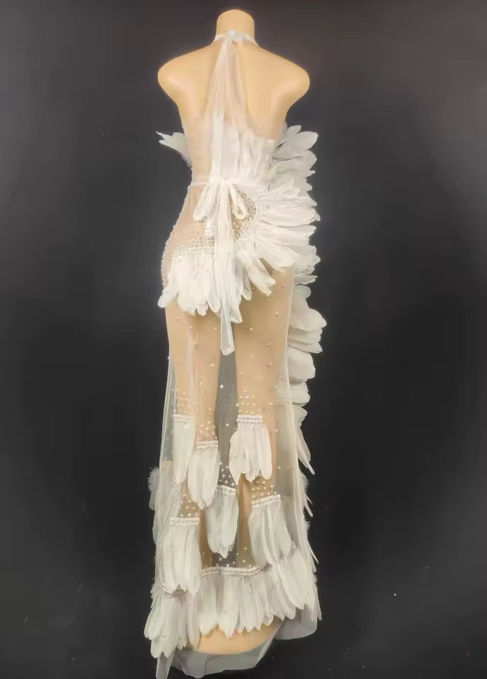 White Feather Dress