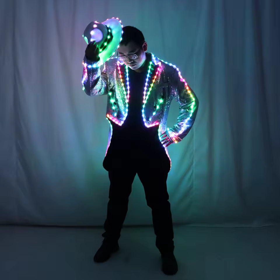Sequin Party Festival Tuxedo Led Light Costume