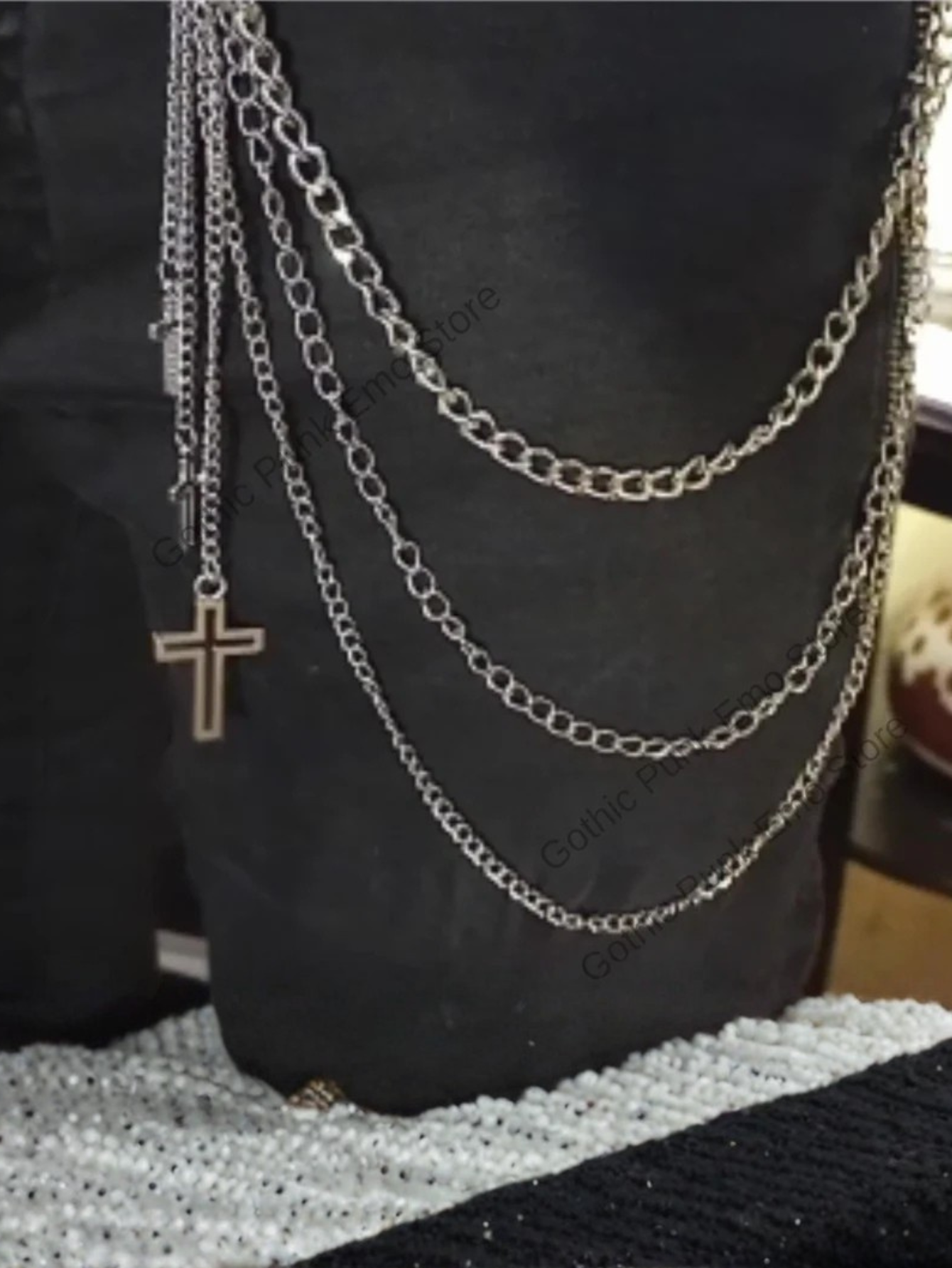 Cross O Ring 3-Layered Pants Chain: Punk Goth Biker Style