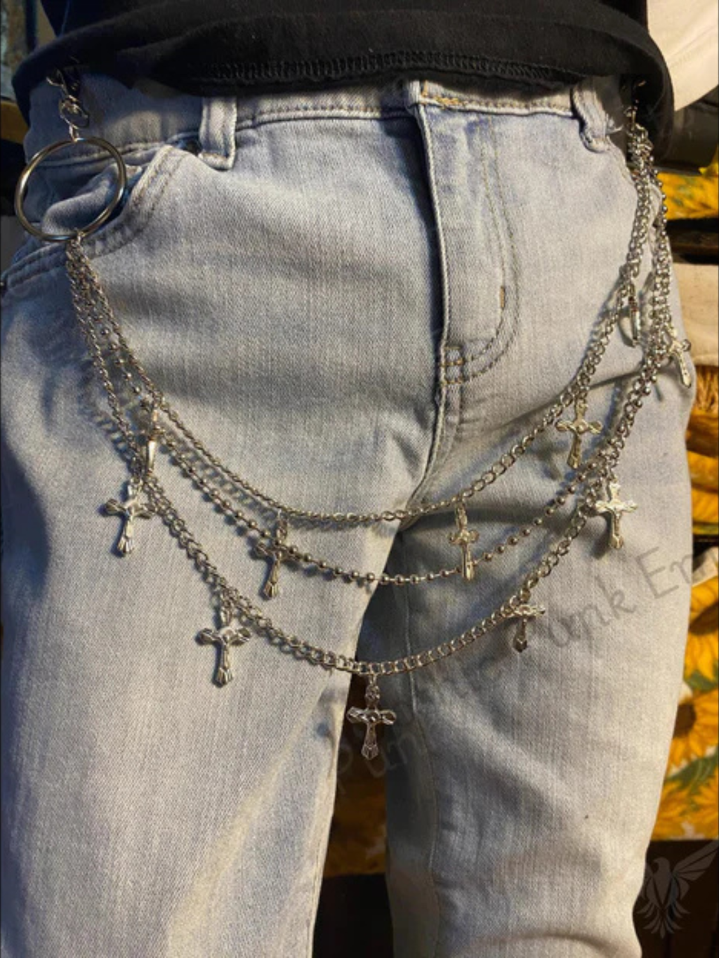 Cross O-Ring Layered Pants Chain