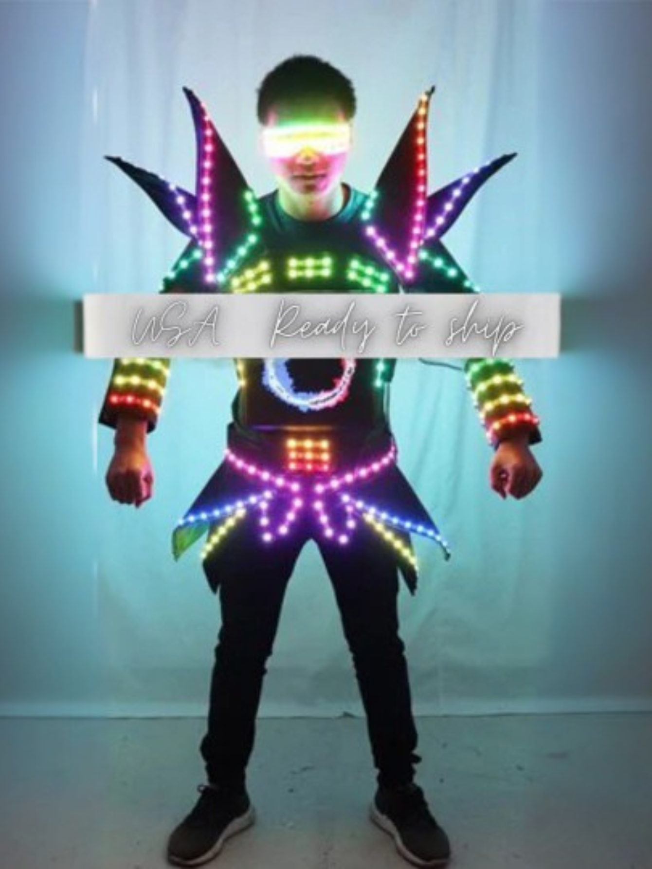 Men Led Light Costume