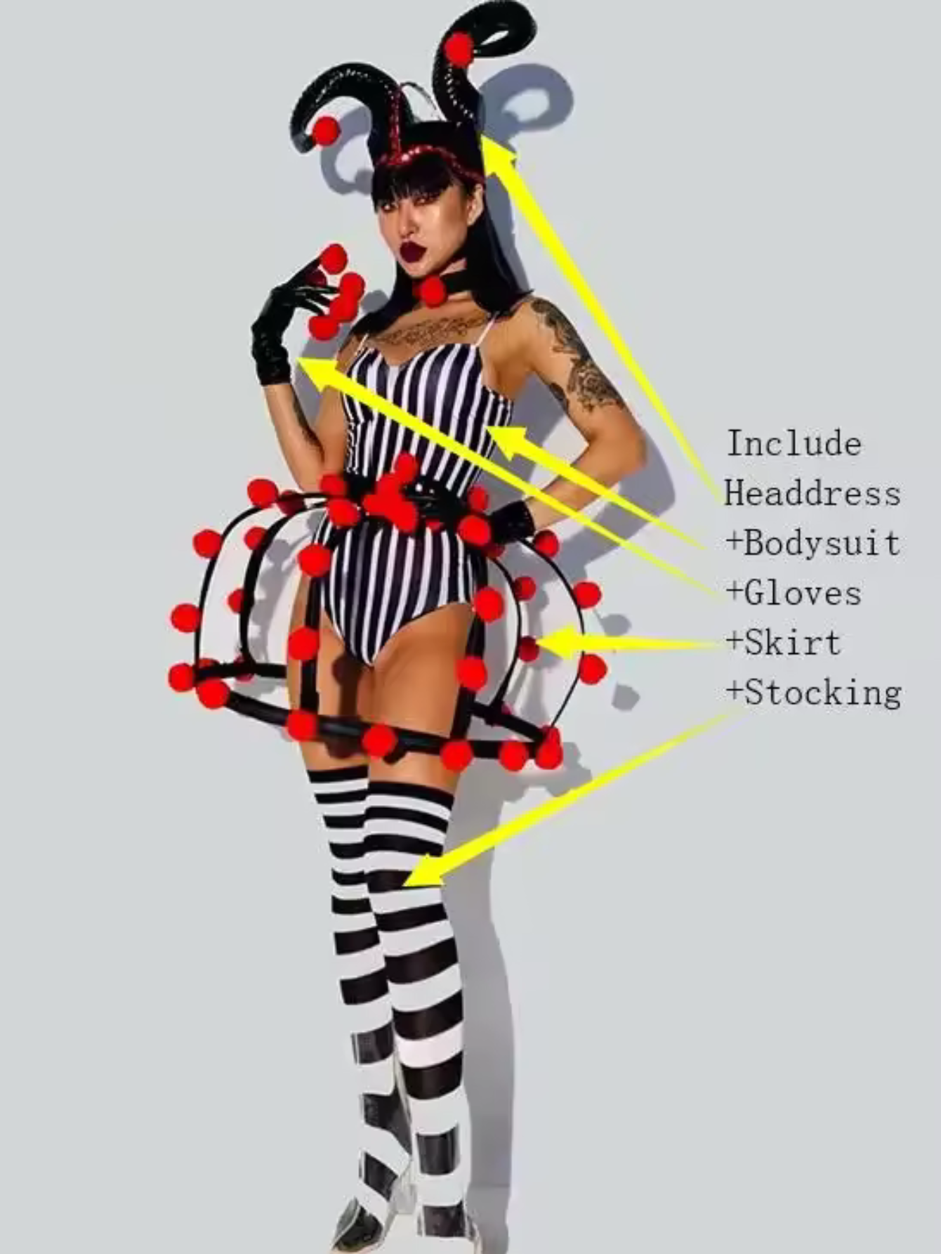 Caged Drag Queen Clown Core Costume