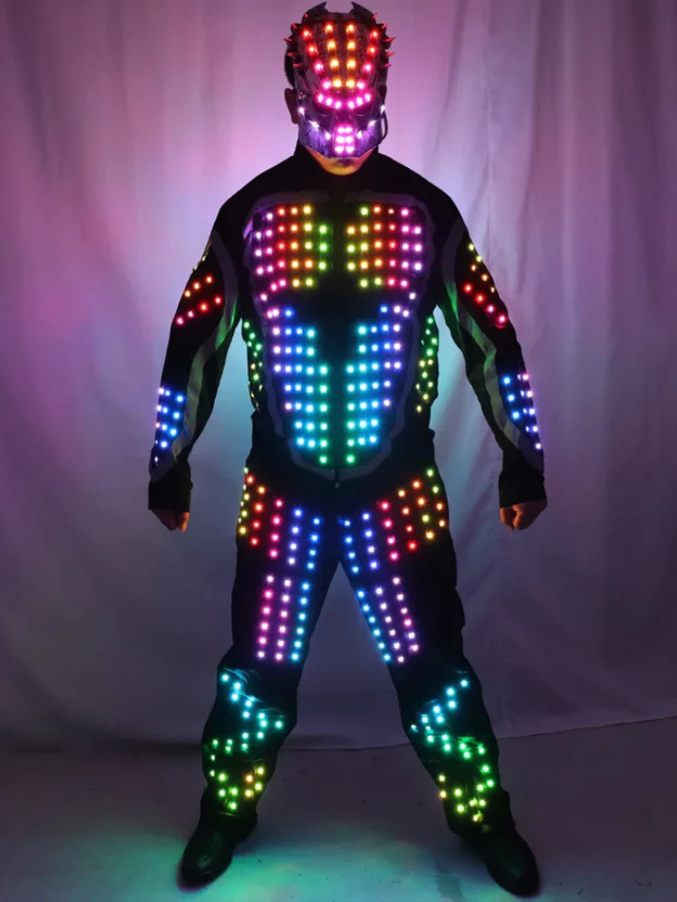 Men Led Light Motorcycle Costume