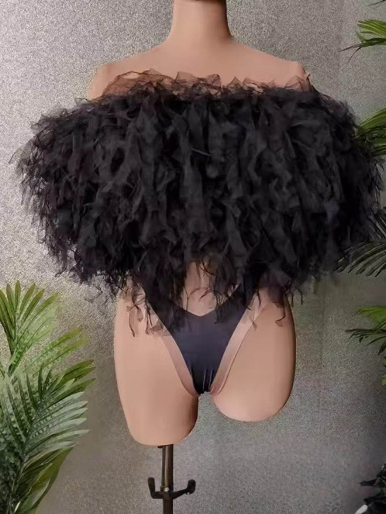 Black Shaggy Drag Queen Dance Costume