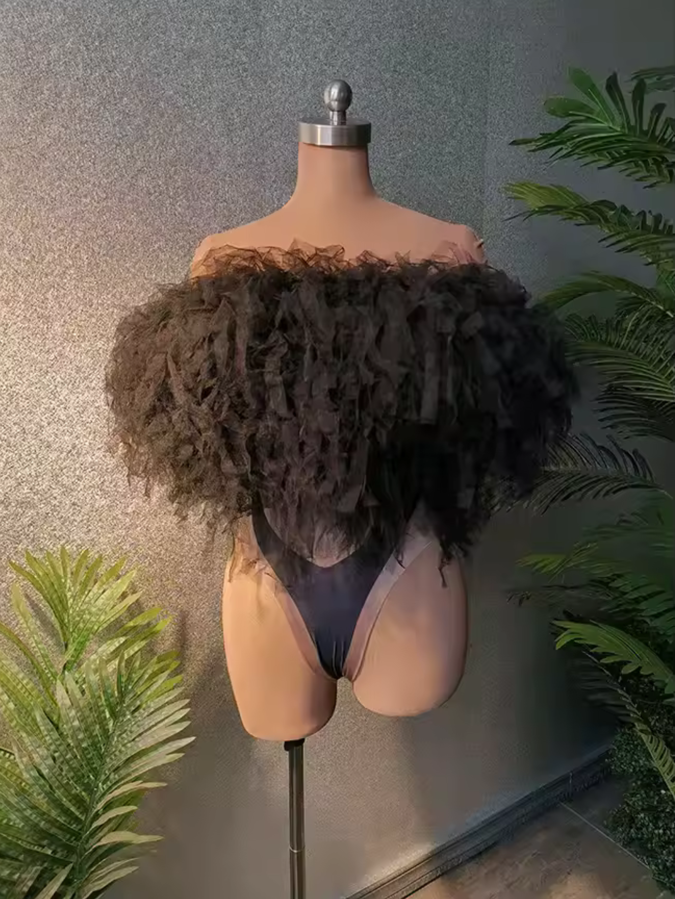 Black Shaggy Drag Queen Dance Costume