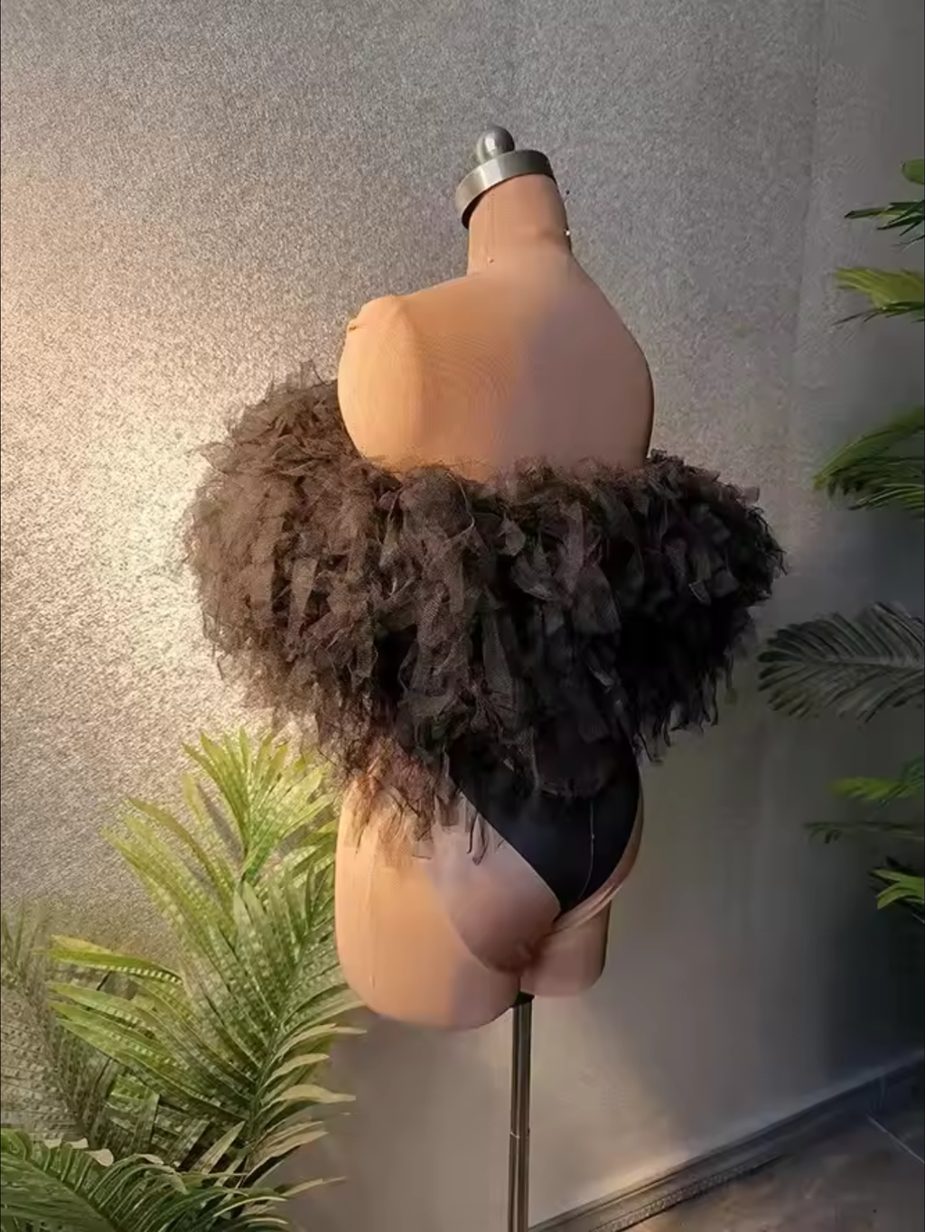 Black Shaggy Drag Queen Dance Costume