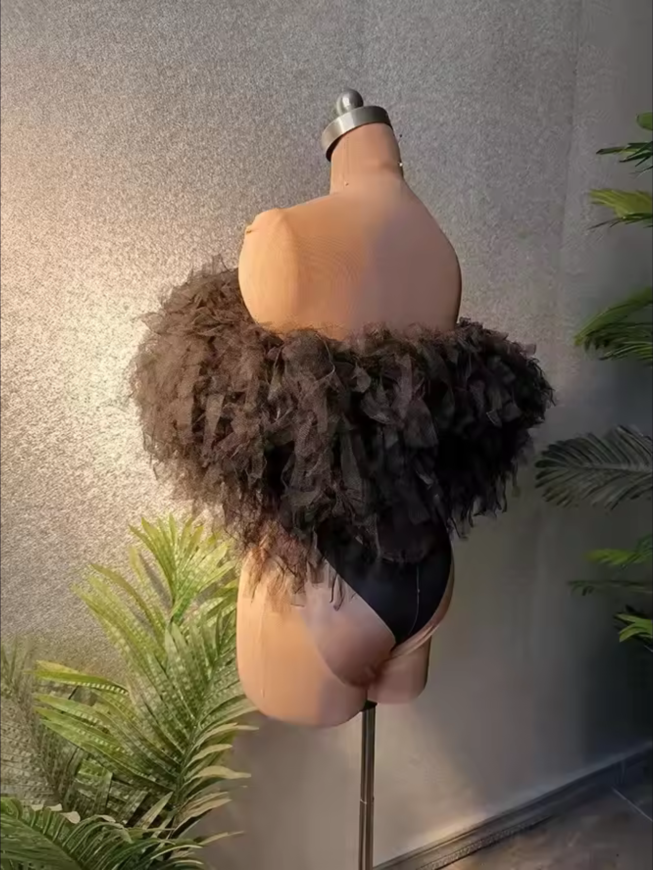 Black Shaggy Drag Queen Dance Costume