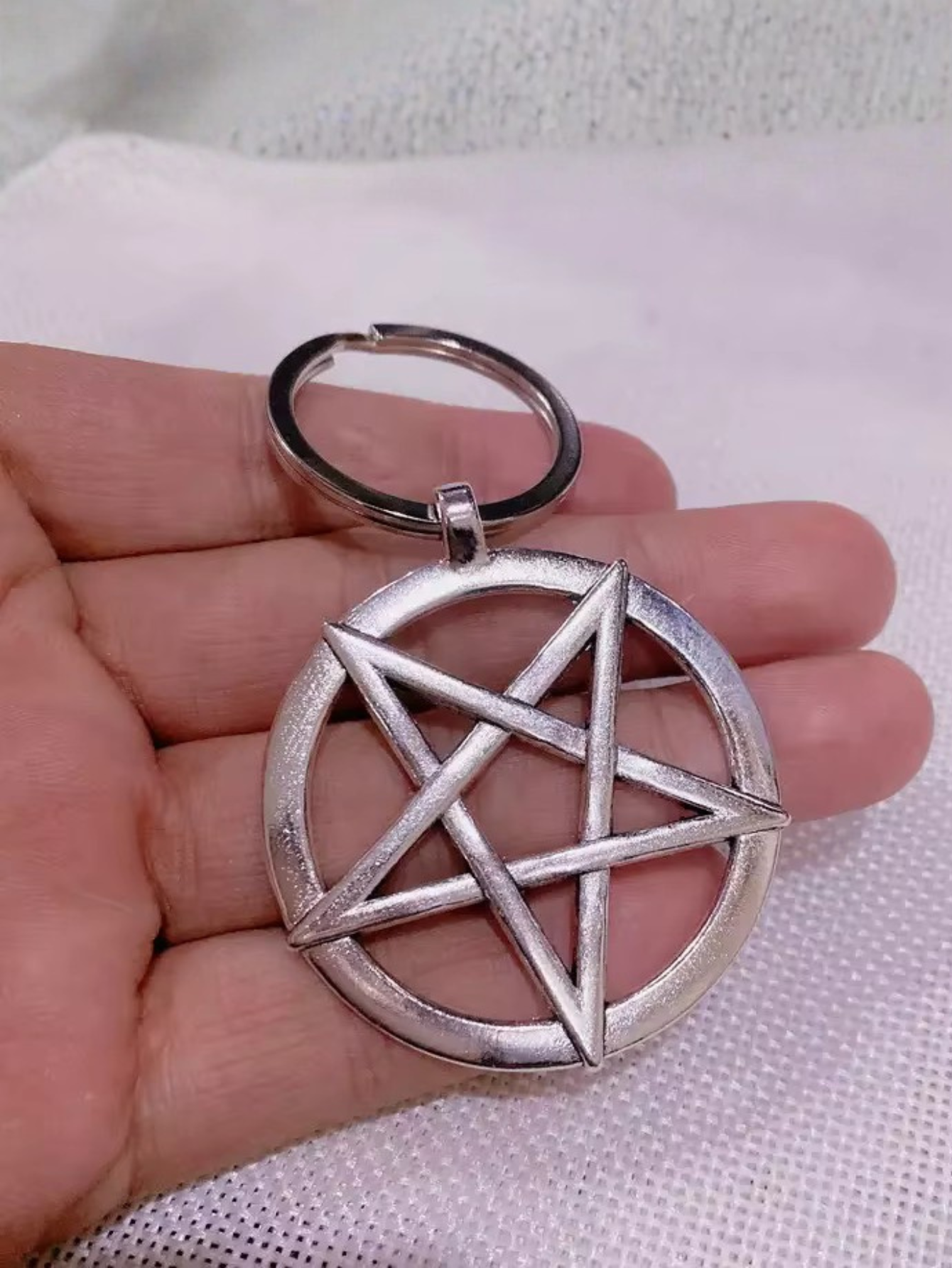 Pentagon Star Astrology KeyChain