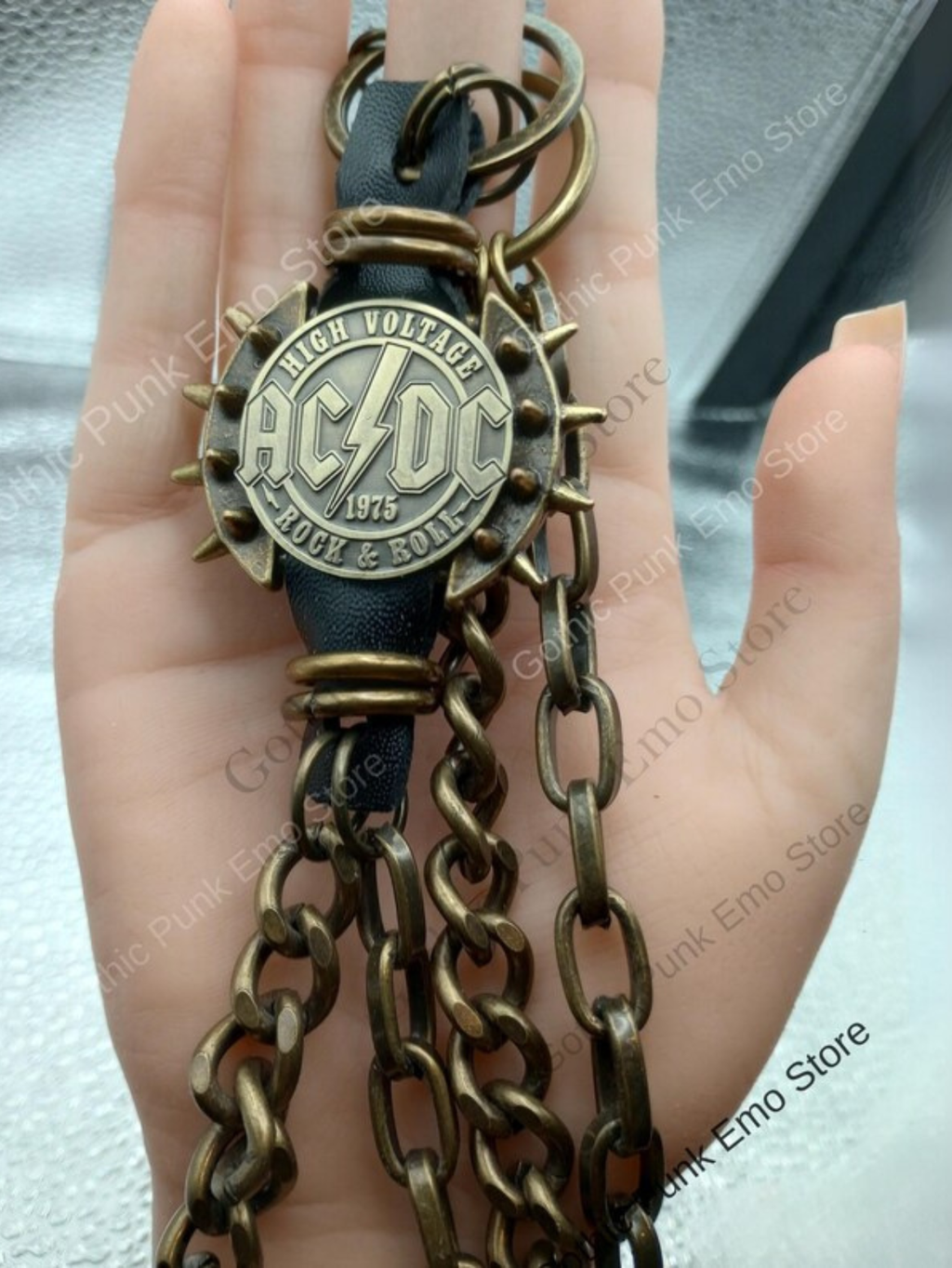 AC\DC Punk Wallet Chain Medallion