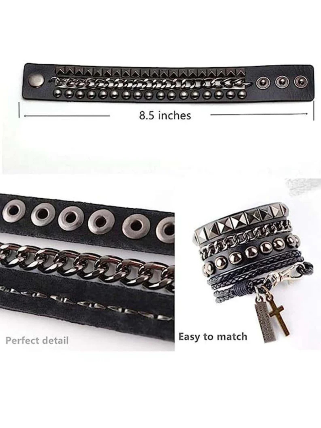 Punk Cuff Bracelet Retro Rock Wristband