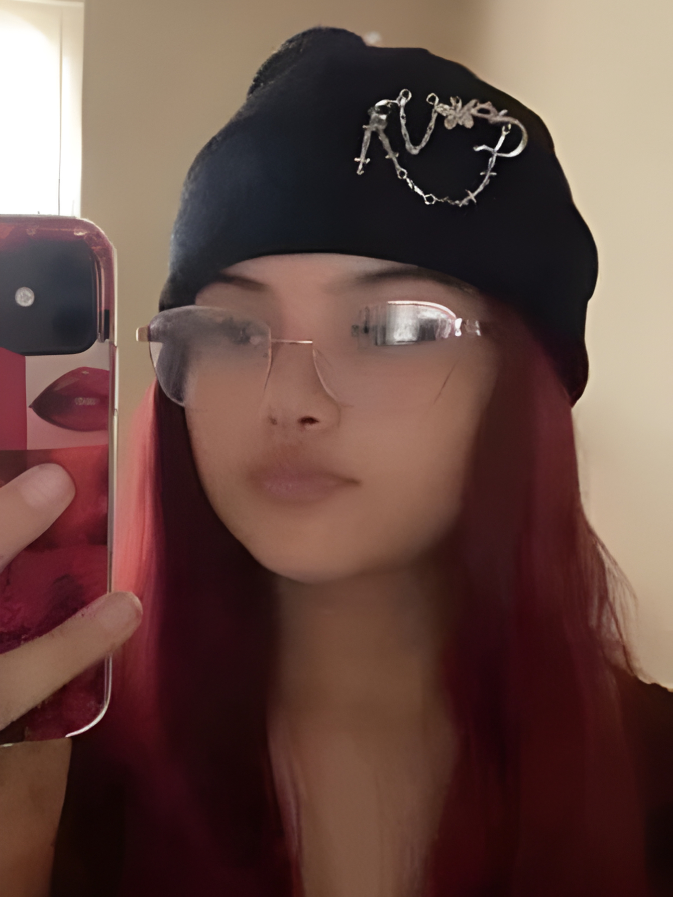 Black y2k Beanie Chain Hat Cap