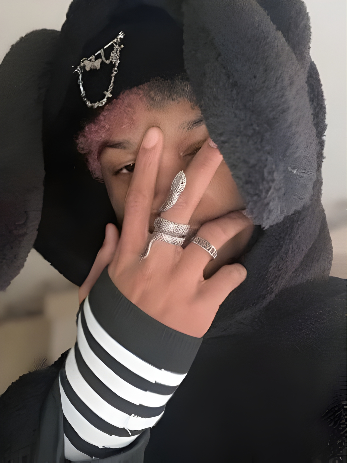 Black y2k Beanie Chain Hat Cap