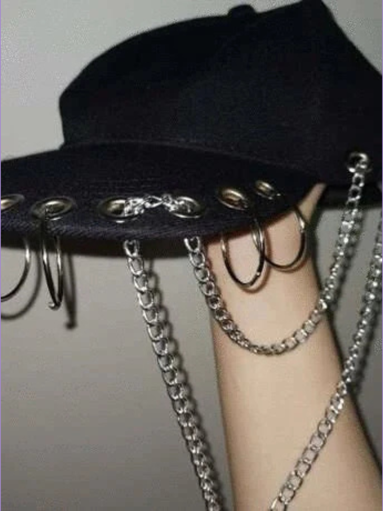 Black y2k Baseball Chain Hat Cap