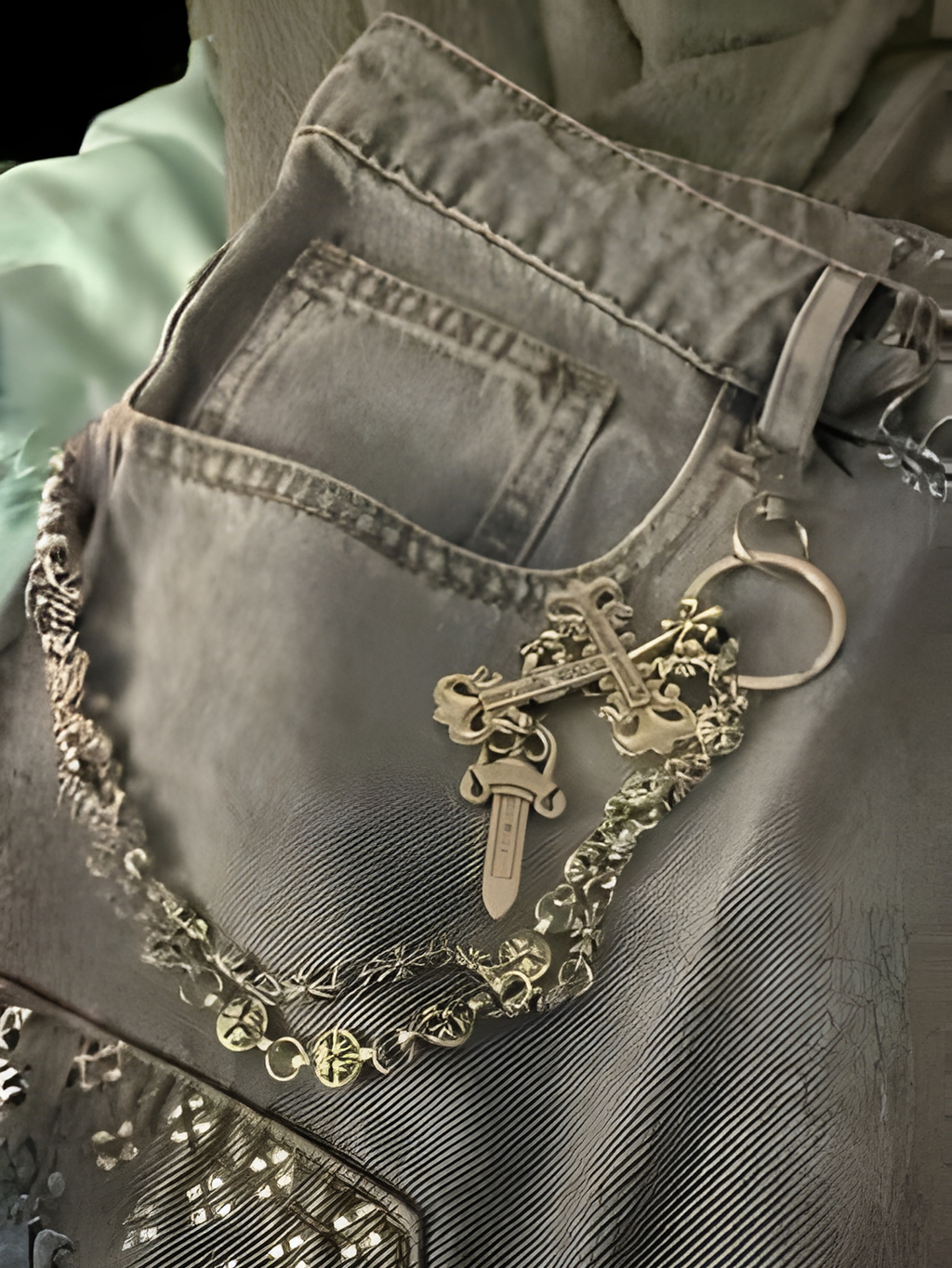 CH Cross Silver Pants Chain