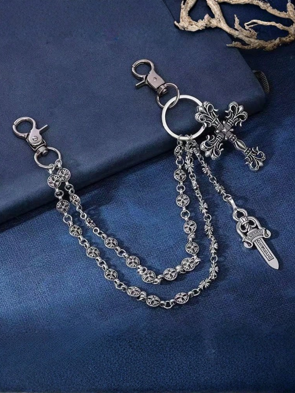CH Cross Silver Pants Chain
