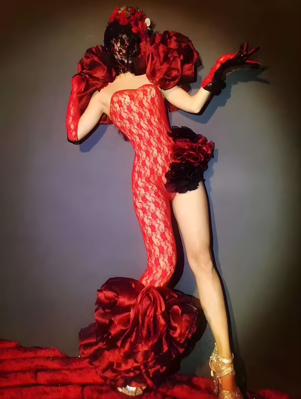 Red Lace Masquerade Costume