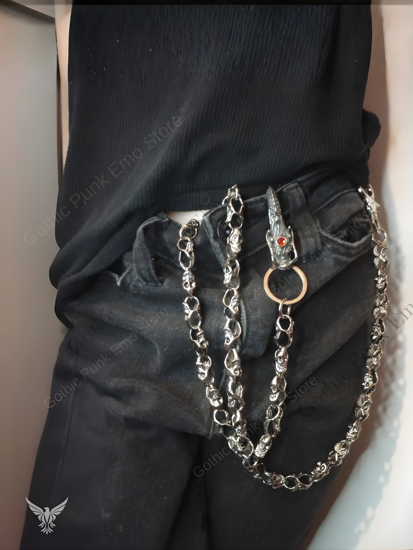 Gothic Dragon Heavy Duty Biker Jean Chain