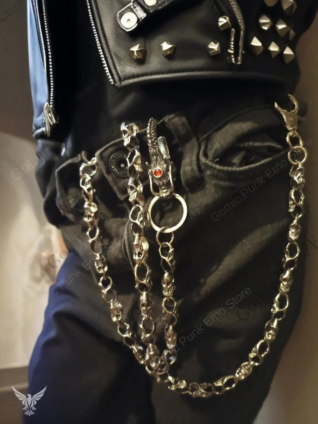Gothic Dragon Heavy Duty Biker Jean Chain