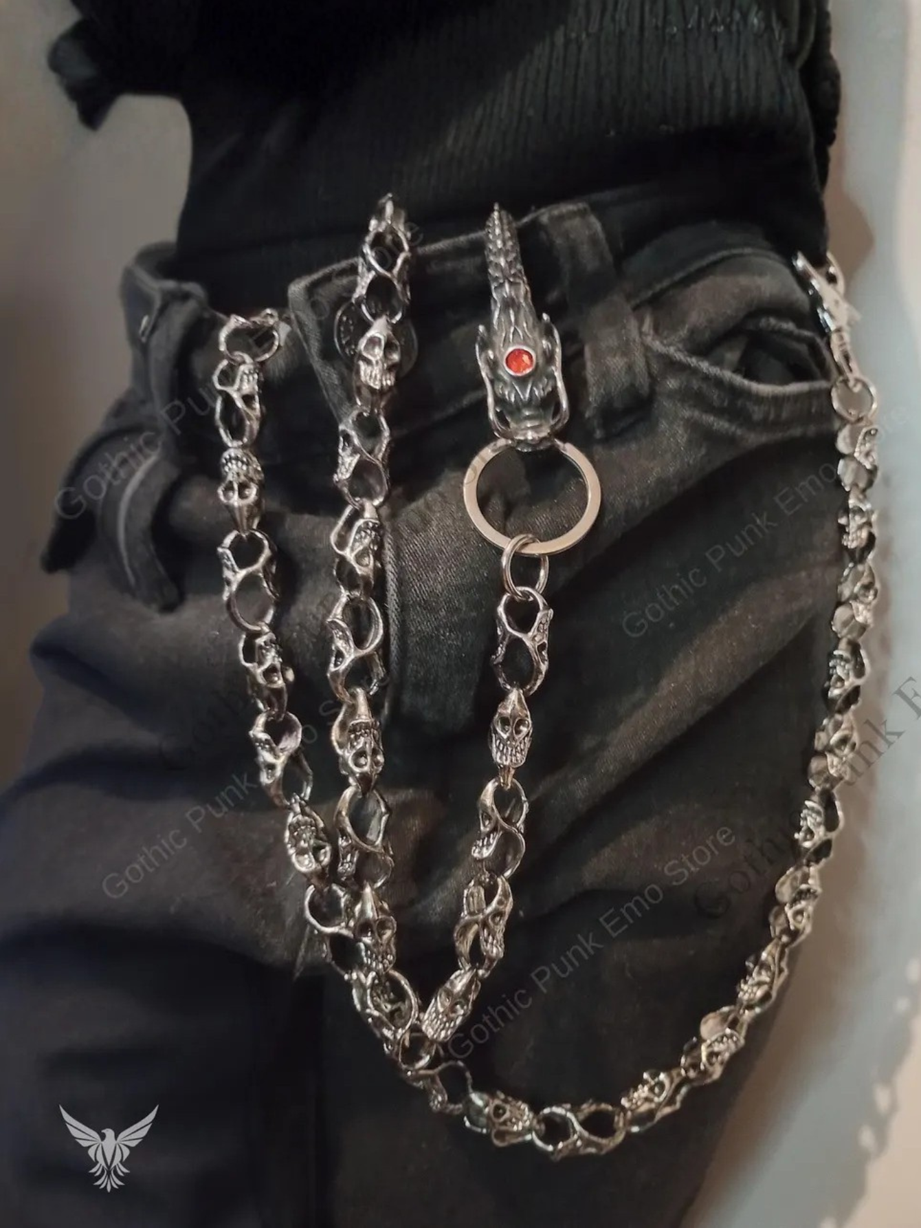 Gothic Dragon Heavy Duty Biker Jean Chain