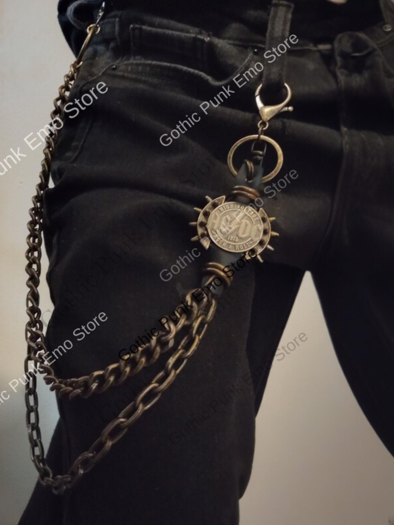 AC\DC Punk Wallet Chain Medallion
